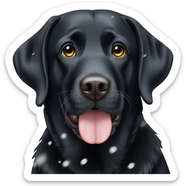 Black Labrador in the snow  sticker