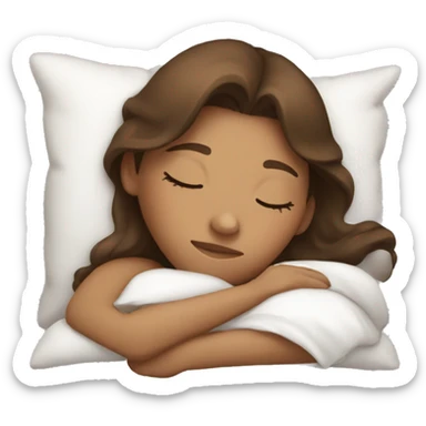 Brown hair girl sleeping  sticker