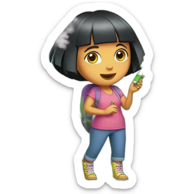 dora vaping grass sticker