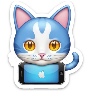 Cartoon cute iphone Cat emoji  sticker