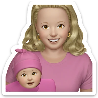 smiling blonde with earrings sticker