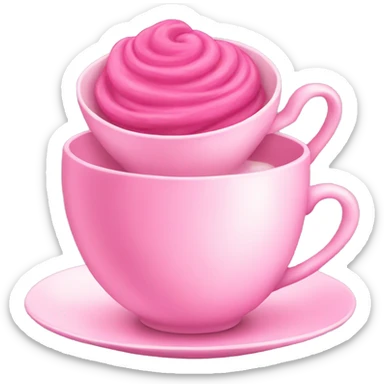  A pink teacup sticker