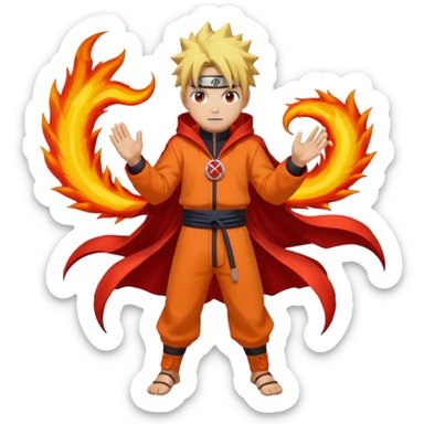 Naruto onde pose kurama 4 tails sticker