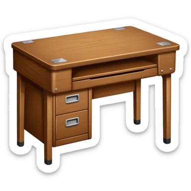 brown school desk sticker