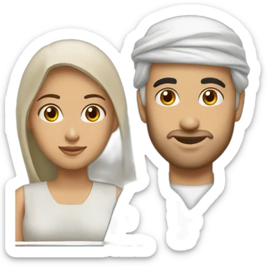 white man arab girl couple sticker