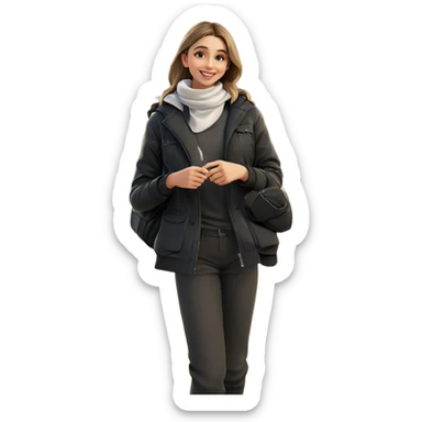 smiling girl in outdoor setting sticker