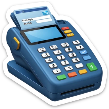 credit card blue pos terminal sticker