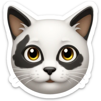 Gato frajola, branco e preto, fofo, apaixonado sticker