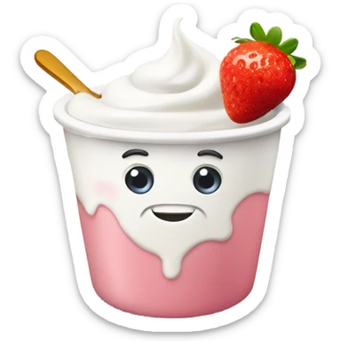 greek yogurt with honey and strawberry sticker