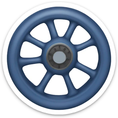 dark blue steering wheel vinyl record sticker