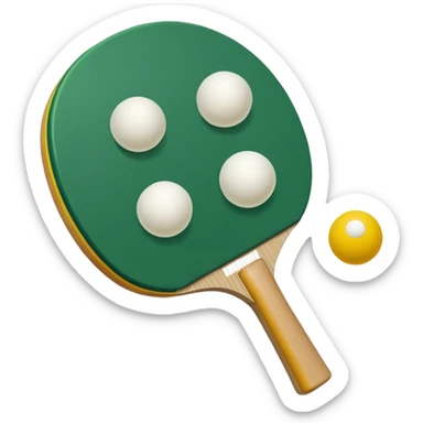 pala de ping pong amarillas y verdes con pelota sticker