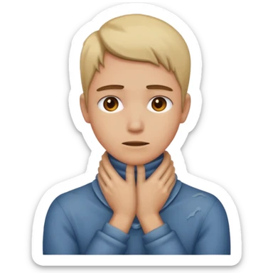 Person woth hands around neck sticker