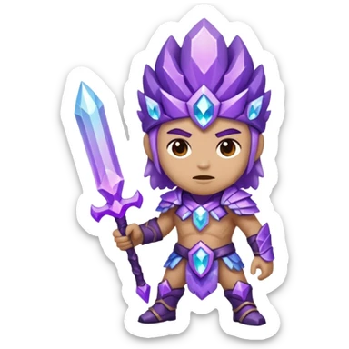 crystal geode warrior sticker
