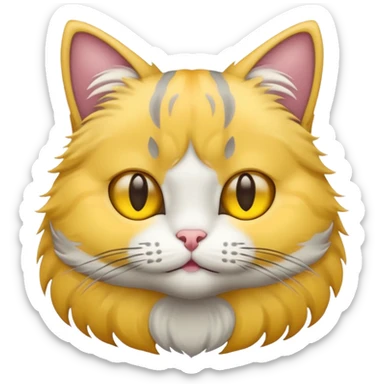 Cat grey and yellow sticker