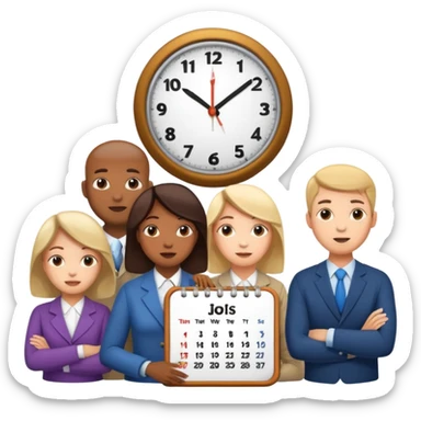 group of peoples next to calendar and clock sticker
