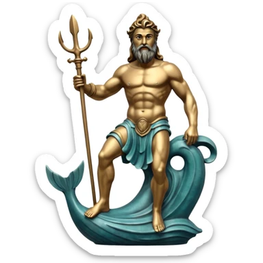 Poseidon Statue sticker
