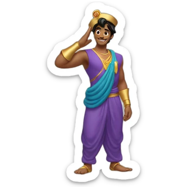 genie from aladdin doing a military salute sticker