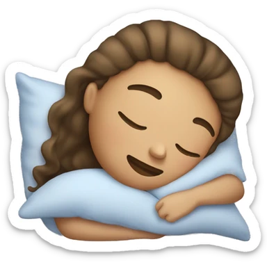 Girl sleeping on pillow sticker