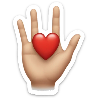 Half hand heart  sticker