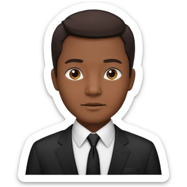 indonesian man in white shirt with black tie sticker