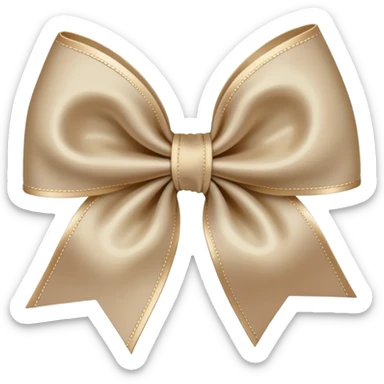 beige hair bow sticker