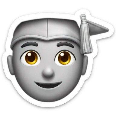 Italian statue graduating grey skin grey eyes in graduation hat sticker