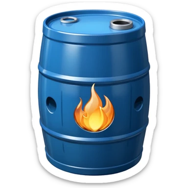 generate a realistic metal petroleum products barrel without rust sticker