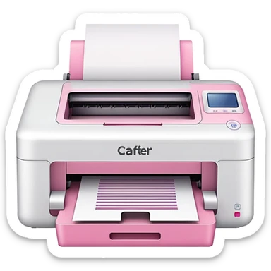 White and pink crafter printer sticker