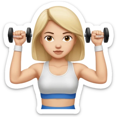 girl working out arms with a shirt on  sticker