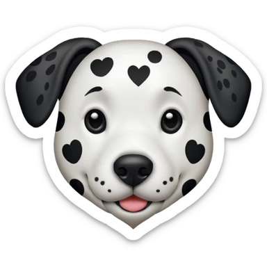 Dalmatian spotted heart sticker