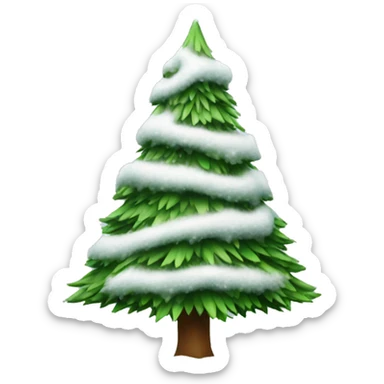 a Christmas tree covered with snow  sticker