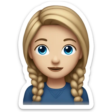 girl with light brown hair, blue eyes sticker