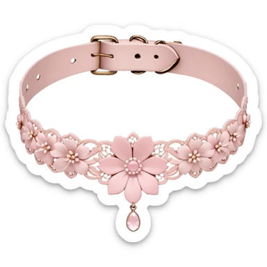 Pastel pink Lolita Sakura flower choker sticker