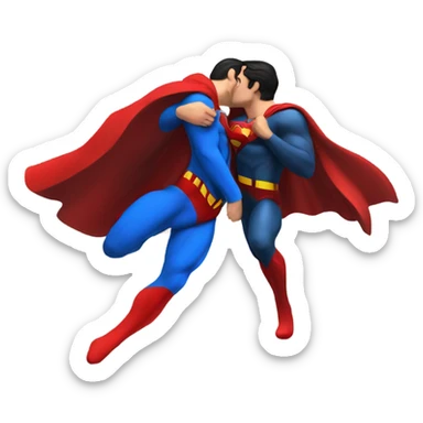 Superman Kiss Spiderman sticker