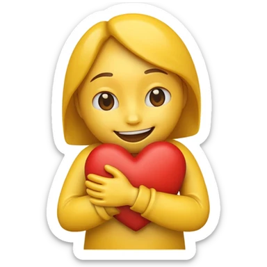 make an emoji hugging a heart sticker