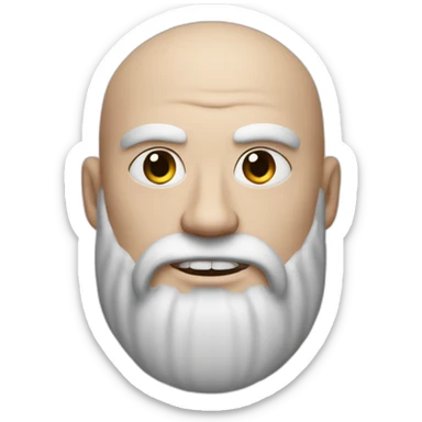 a man with white skin and a Viking beard and with a red line near the eye and who has no hair and looks like a Viking sticker