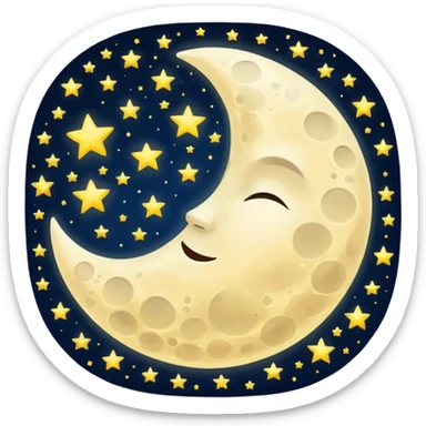 moon on the sky background sticker