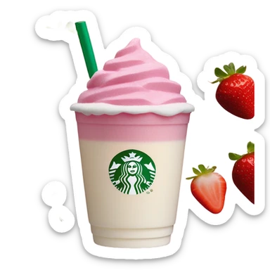 Starbucks pink drink with vanilla sweet cream cold foam on top sticker