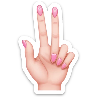 Middle finger with soft pink hearts around it sticker