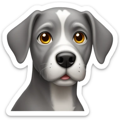 Grey dog front profile sticker