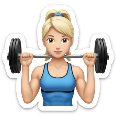 Girl lifting weights sticker