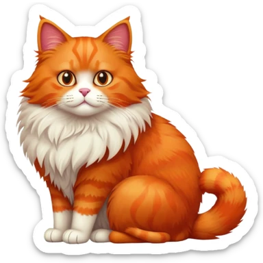 red cat sitting full body sticker