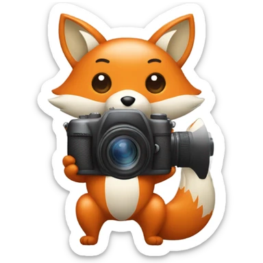 Kawaii Fox with Canon camera sticker