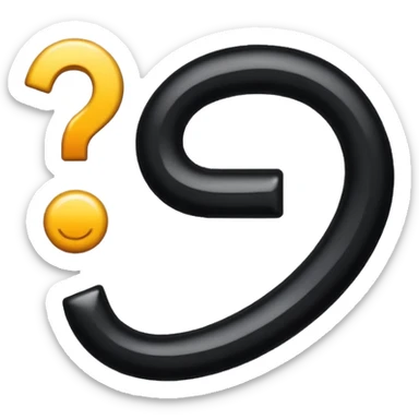 Signo de pregunta color negro sticker