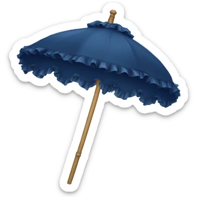 Navy blue frilly parasol  sticker
