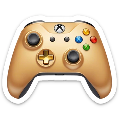 Clash of Clans aesthetic: Cinematic Playful Xbox Wireless Controller Portrait Emoji, rendered in a 3D vector-style similar to standard emojis with minimal shading and bold, simplified shapes. A compact, distinct form with signature details, softly glowing with a modern gaming energy charm. Simplified yet unmistakably iconic, highly detailed and consistent, glowing with a soft radiance and high shine. Stylized with a touch of next-gen innovation and a soft glowing outline, capturing the essence of a beloved gaming relic with a friendly, playful manner! sticker