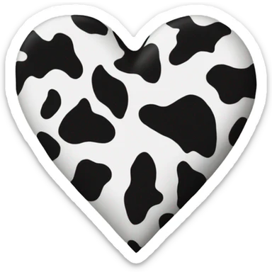 Cow print heart  sticker