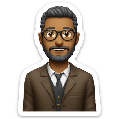 quier un chico de piel clara guero con barba  y lentes dando clases sticker