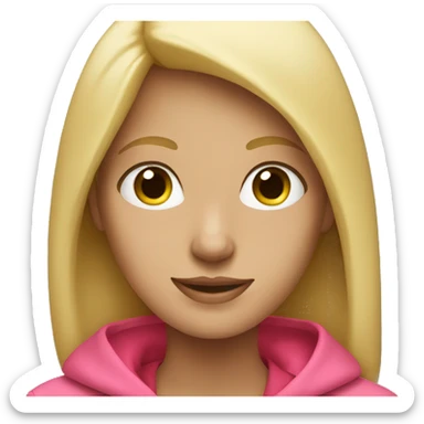 Blonde girl with pink hoodie sticker