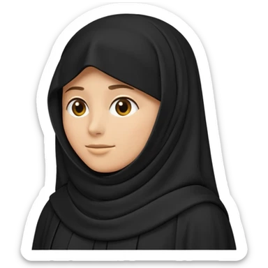 classic emoji style black burqa side view no text sticker